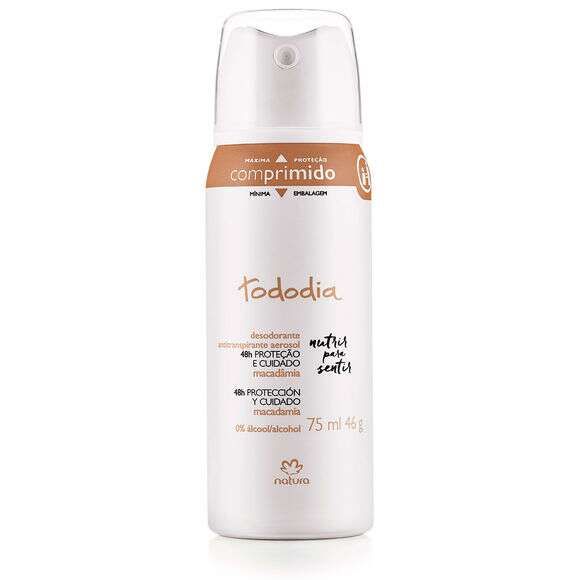 Desodorante Aerosol Unissex Tododia Macadâmia 75ml